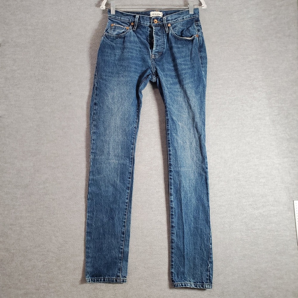Taylor Stitch Men Jeans 28x33 Blue‎ Denim Slim Button Fly Pockets